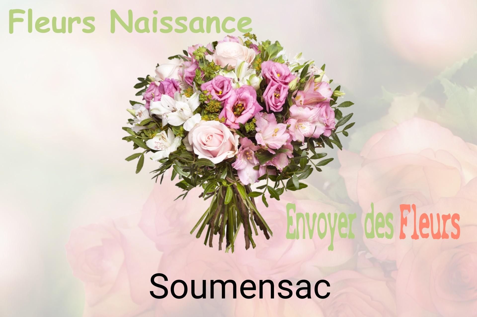 Bouquet de fleurs de naissance livré à Soumensac