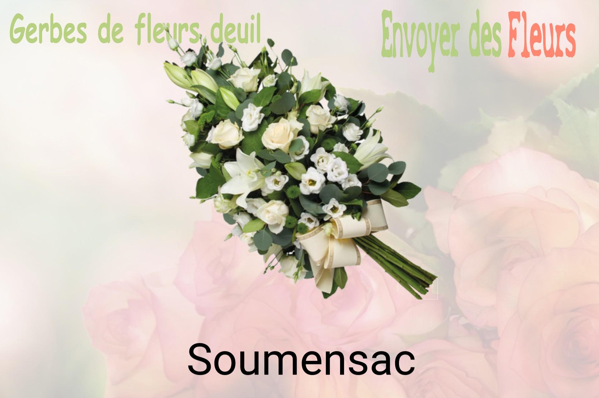 Gerbe de fleurs de deuil livrée à Soumensac